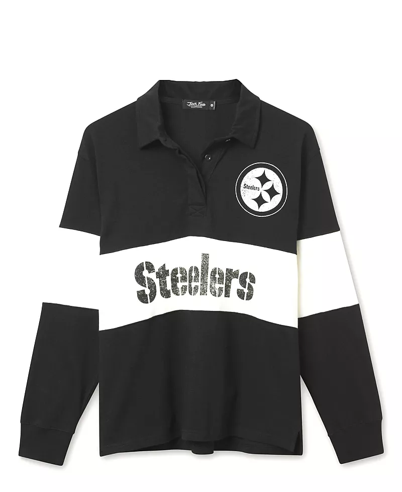 Junk Food Clothing Women's Nfl Pittsburgh Steelers Rugby Long Sleeve Sweater