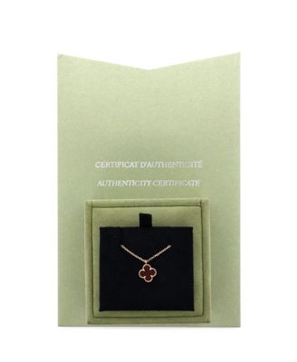 Sweet Alhambra Pendant Necklace 18K Rose Gold and Carnelian, 15.25 - 16"
