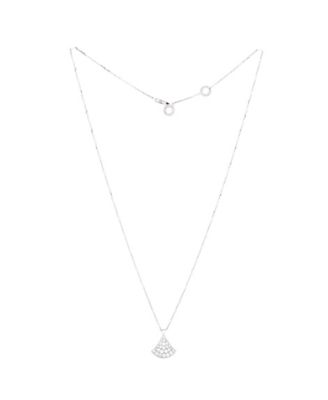 Small Divas' Dream Pendant Necklace 18K White Gold with Diamonds, 16.25 - 17.25"