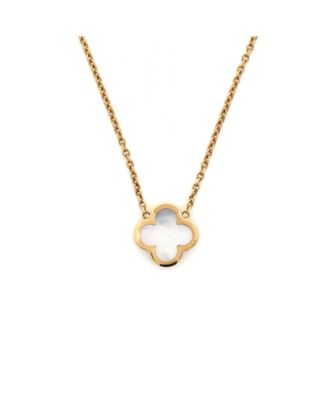 Pure Alhambra Pendant Necklace 18K Gold and Mother of Pearl, 15 - 16.75"