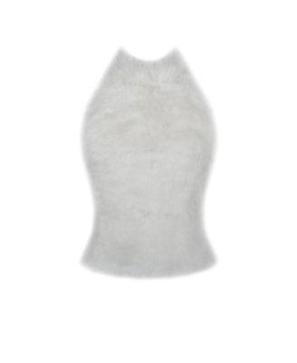  Oona Backless Contoured Fur Halter Top