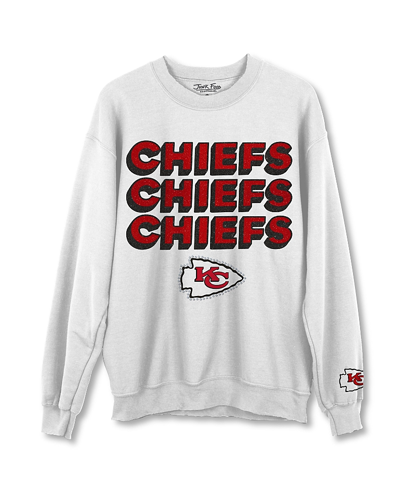 Junk Food Clothing Unisex Nfl Kansas City Chiefs Repeat Bling Flea Market Crew Fleece