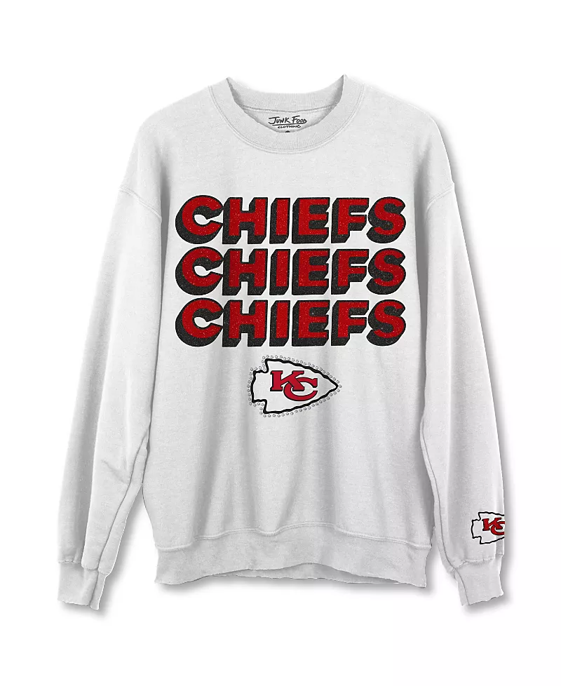 Junk Food Clothing Unisex Nfl Kansas City Chiefs Repeat Bling Flea Market Crew Fleece