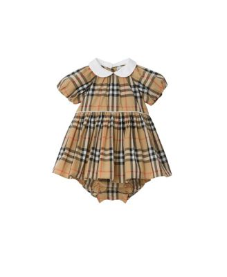 Girls' Check Cotton Dress with Bloomers - Baby