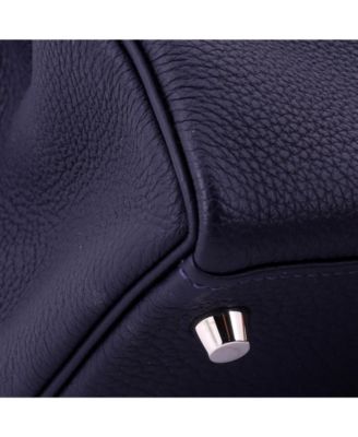Kelly 28 Handbag Blue Togo with Palladium Hardware