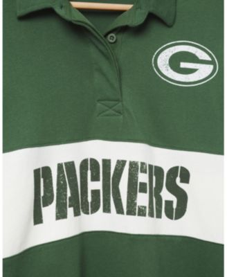  Women's NFL Green Bay Packers Rugby Long Sleeve Sweater