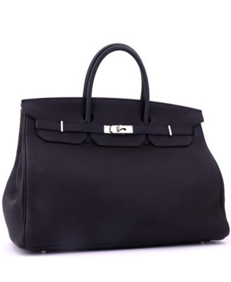 Birkin 40 Handbag Black Togo with Palladium Hardware