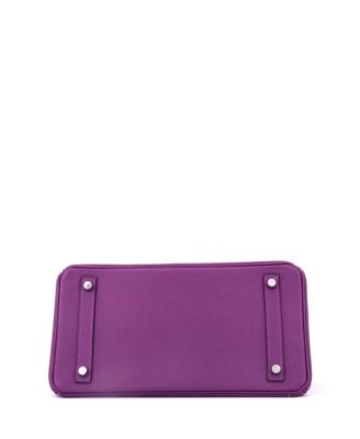 Birkin 30 Handbag Purple Epsom with Palladium Hardware