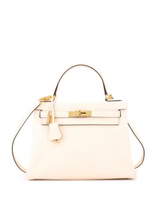 Kelly 28 Handbag Light Togo with Gold Hardware