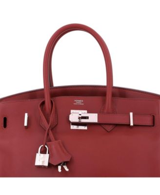 Birkin 30 Handbag Red Swift with Palladium Hardware