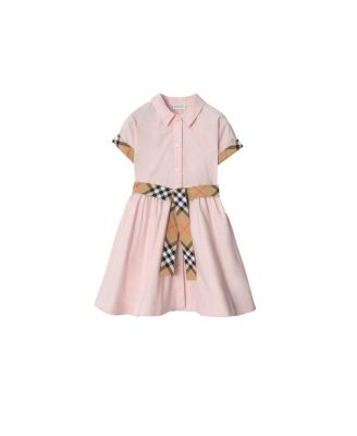 Girls' Check Trim Cotton Shirt Dress - Little Kid, Big Kid