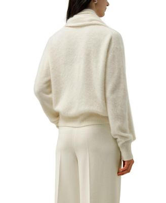  Draped Scarf Brushed Cashmere Sweater