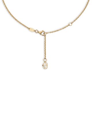 18K Yellow Gold Inside Out Diamond Flip Bar Necklace, 16-18"