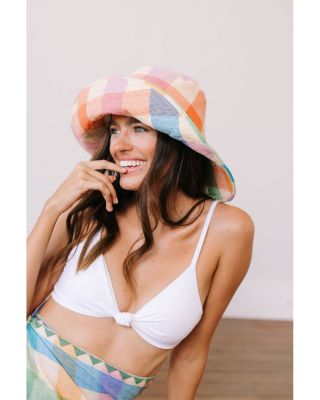 Beachy Rainbow Plaid Bucket Hat