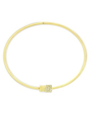 Men's 14K Yellow Gold Deeper Journey Diamond Pav&eacute; Threaded Screw Bangle Bracelet