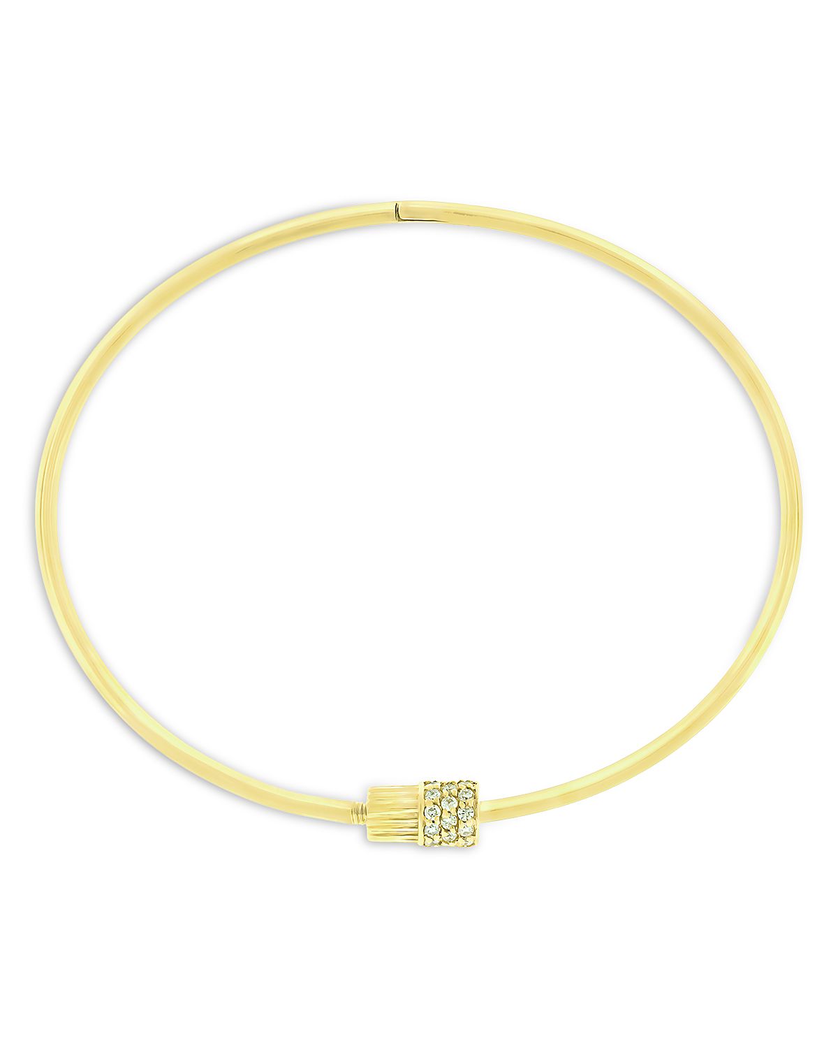 Luis Morais Men's 14K Yellow Gold Deeper Journey Diamond Pave Threaded Screw Bangle Bracelet