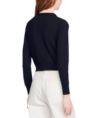 Round Neck Cropped Cardigan Sweater 