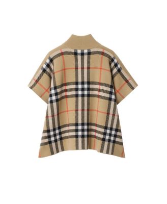 Girls' Reversible Check Wool Cape - Little Kid, Big Kid
