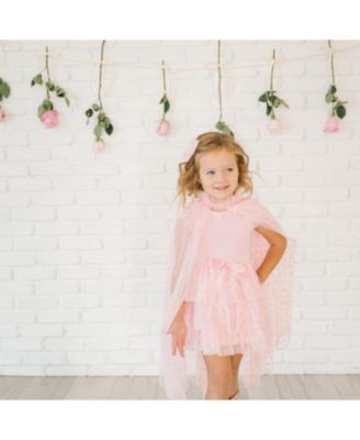 Girls' Flocked Heart Valentine's Day Cape - Little Kid, Big Kid