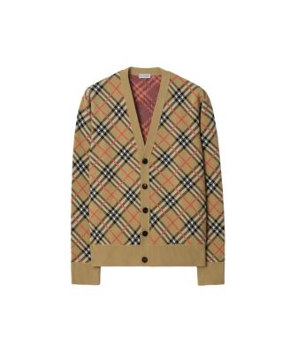  Check Cotton Wool Cardigan