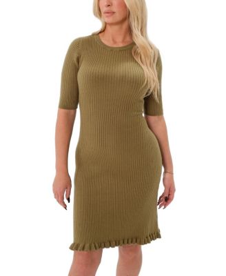 Women's Cotton Knit Knee Length Maternity Sweater Dress