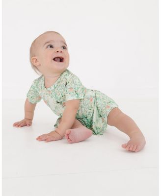 Girls' Sage Blossom Bamboo Twirl Dress with Bodysuit - Baby