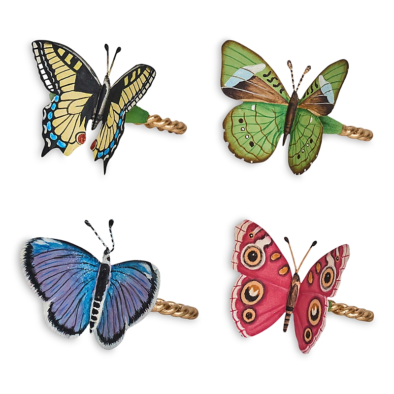Juliska Meadow Walk Butterfly Napkin Rings, Set Of 4 In Multi