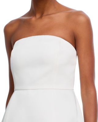 York Satin Strapless Peplum Top