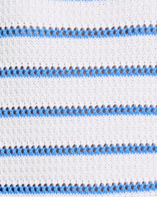 Teddy Knit Open Stripe Boat Neck Sweater