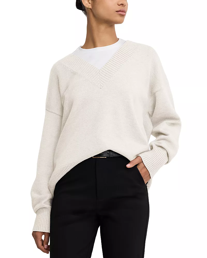 Good American Deep V Knit Sweater