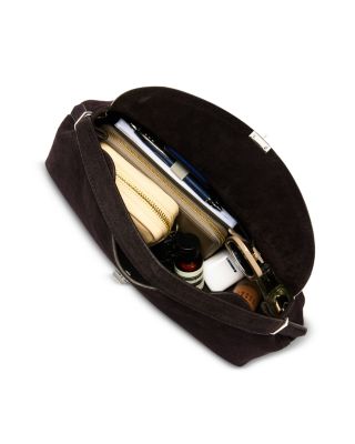 T-Lock Suede Convertible Top Handle Bag in Tobacco