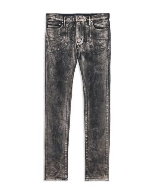 Skinny Fit Distressed Jeans in Metal Grey