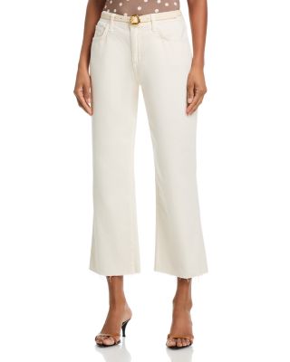 Wanda High Rise Crop Wide Leg Jeans in Light Ecru