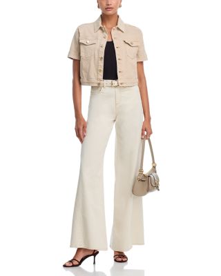 Beau High Rise T Seam Wide Leg Jeans in Macadamia