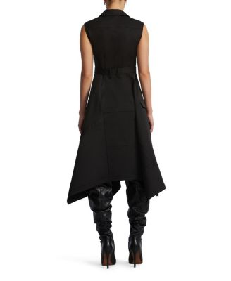 Scarf Hem Taffeta Twill Dress