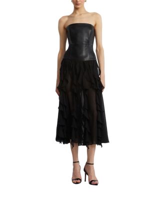Leather Chiffon Dress