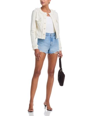 Clark High Rise Destructed Denim Shorts