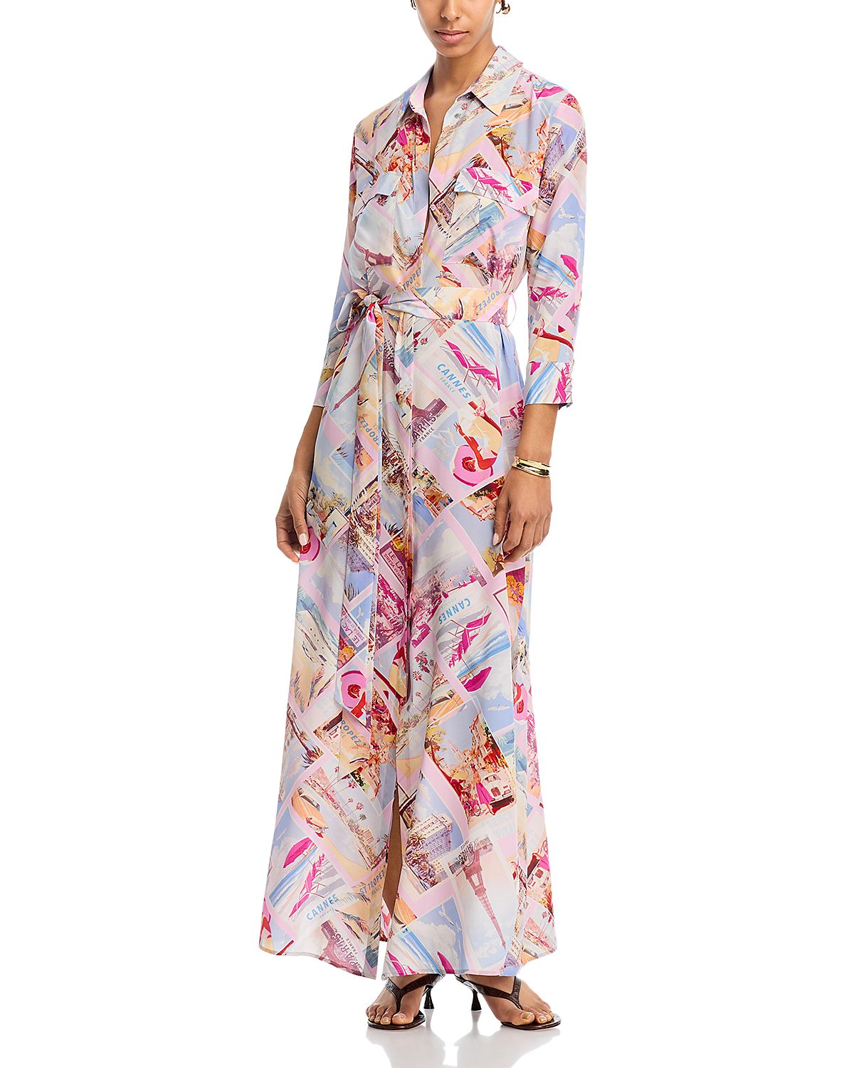 L'Agence Cameron Silk Shirt Dress