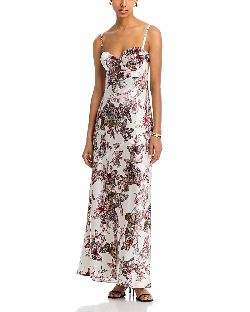L'Agence Sayla Bias Cut Silk Maxi Dress