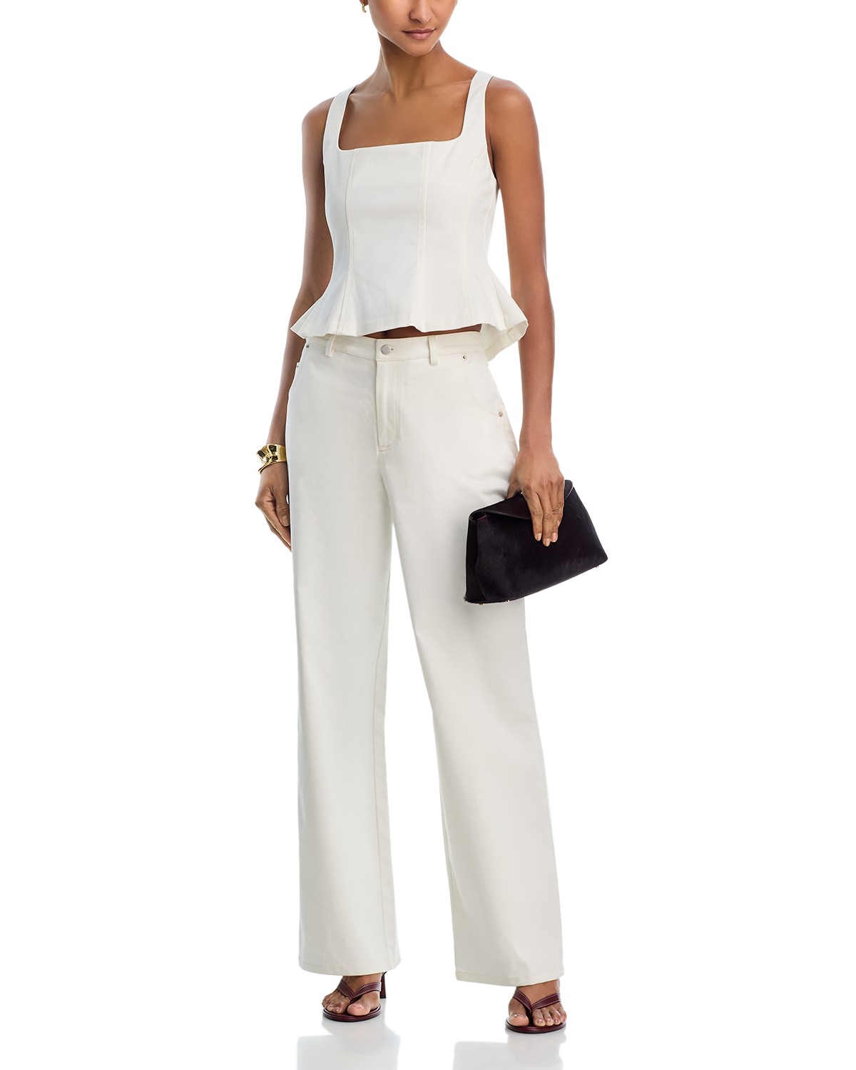 Inez Twill Peplum Top & Inez Relaxed Leg Pants
