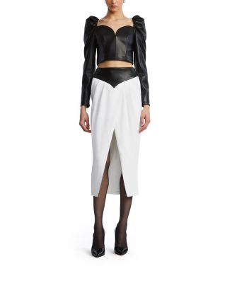 Leather Crepe Skirt