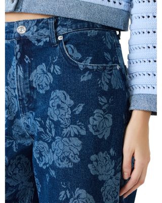 Jaxon Printed High Rise Relaxed Barrel Jeans in Rose Frost