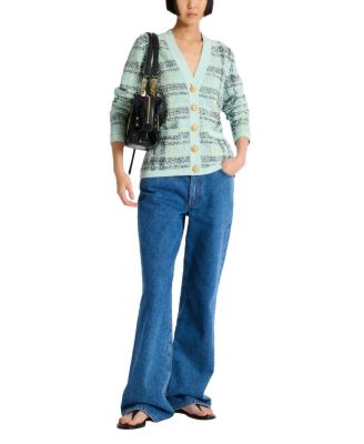  Loose Glitter Tweed Cardigan