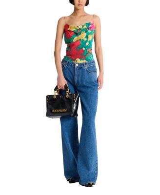  Printed Crepe De Chine Top with Thin Straps