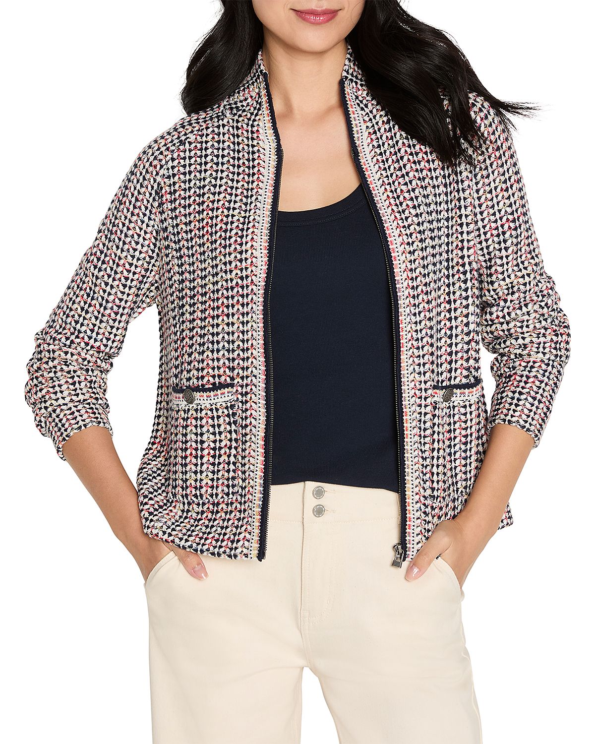 Nic+Zoe Tuck Stitch Color Wheel Jacket