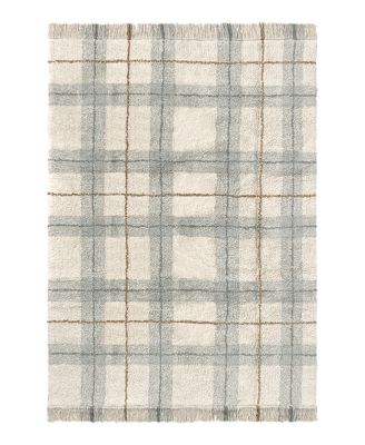 Lorena Canals Wouf Wouf Washable Rug Tartan Blue Sage 2'11"x3'11" Area Rug