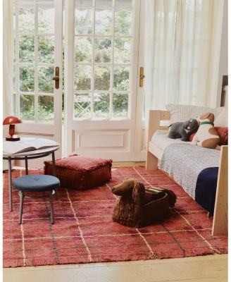 Lorena Canals Wouf Wouf Washable Rug Tartan Vintage Red 4'7"x6'3" Area Rug