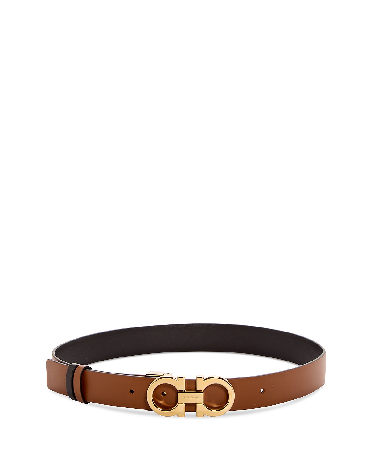 Salvatore Ferragamo Women's Gancini Slim Reversible Leather Belt