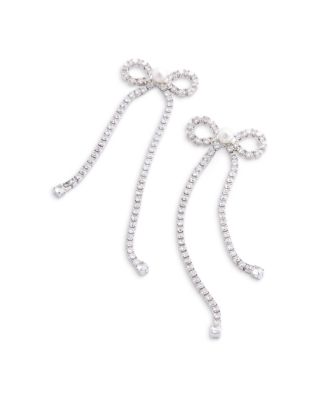 Crystal Bow Drop Earrings