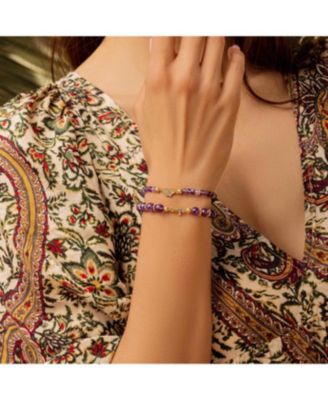  Spiritual Transformation - Amethyst Butterfly Charm Bracelet